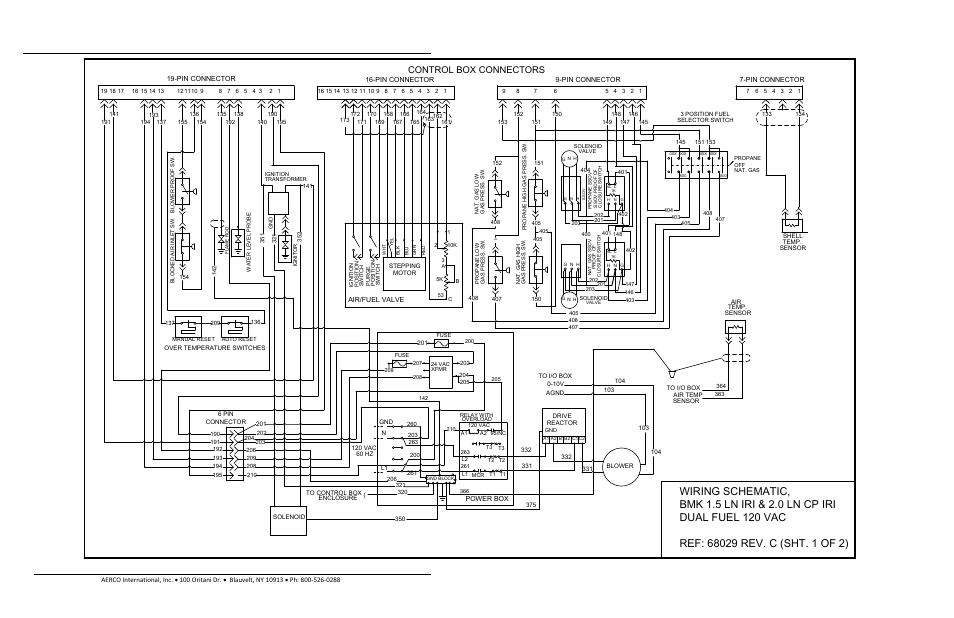 Benchmark 2.0ln dual-fuel low nox boiler, Gf-127, Control box connectors | Operation and maintenance manual | AERCO BMK 2.0 LN Dual Fuel Serial G-11-2402 and UP User Manual | Page 147 / 160