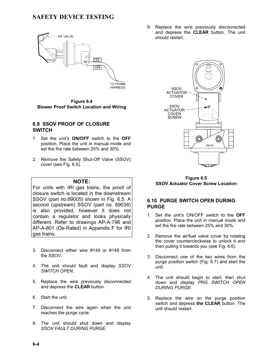 8 air flow fault test, 9 ssov proof of closure switch, 10 purge switch open during purge | Safety device testing | AERCO BMK 2.0 LN Nat. Gas User Manual | Page 46 / 112