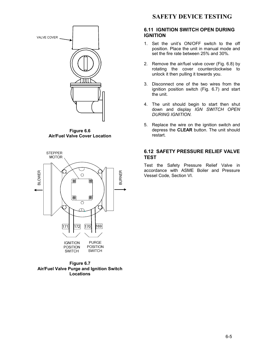 11 ignition switch open during ignition, 12 safety pressure relief valve test, Safety device testing | AERCO BMK 2.0 LN Nat. Gas User Manual | Page 47 / 112