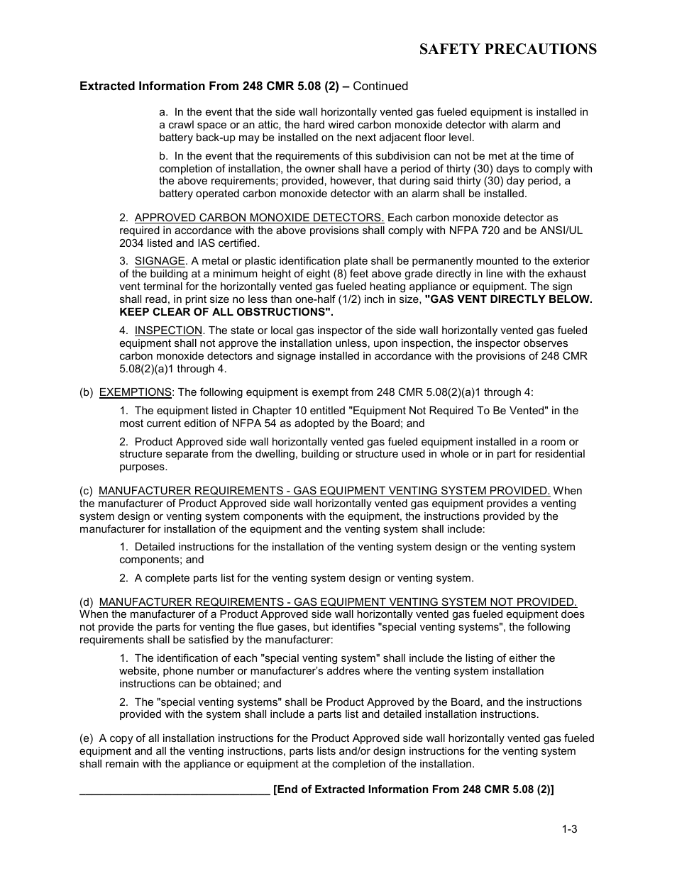 Safety precautions | AERCO BMK 2.0 LN for Mass. only User Manual | Page 11 / 114