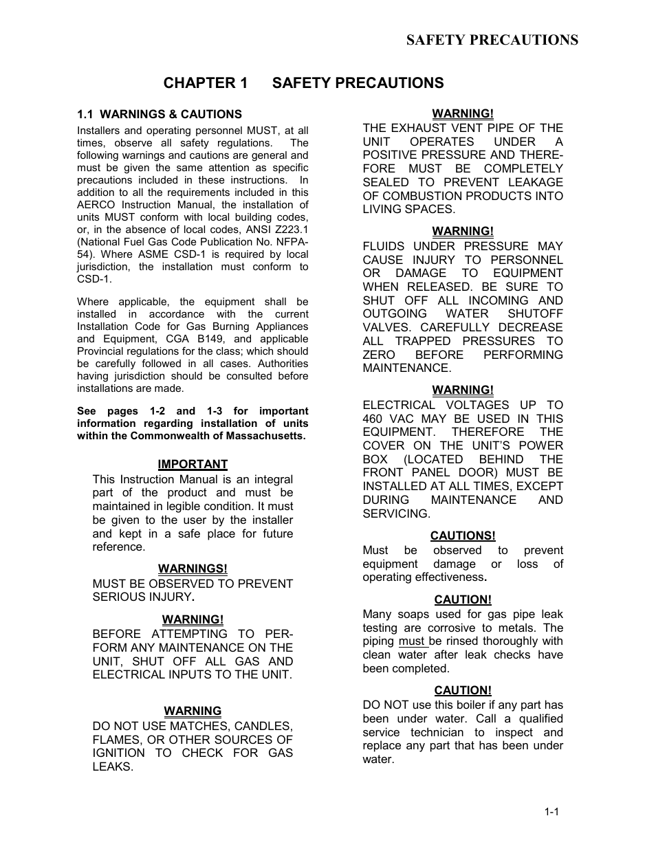 Chapter 1 | AERCO BMK 2.0 LN for Mass. only User Manual | Page 9 / 114