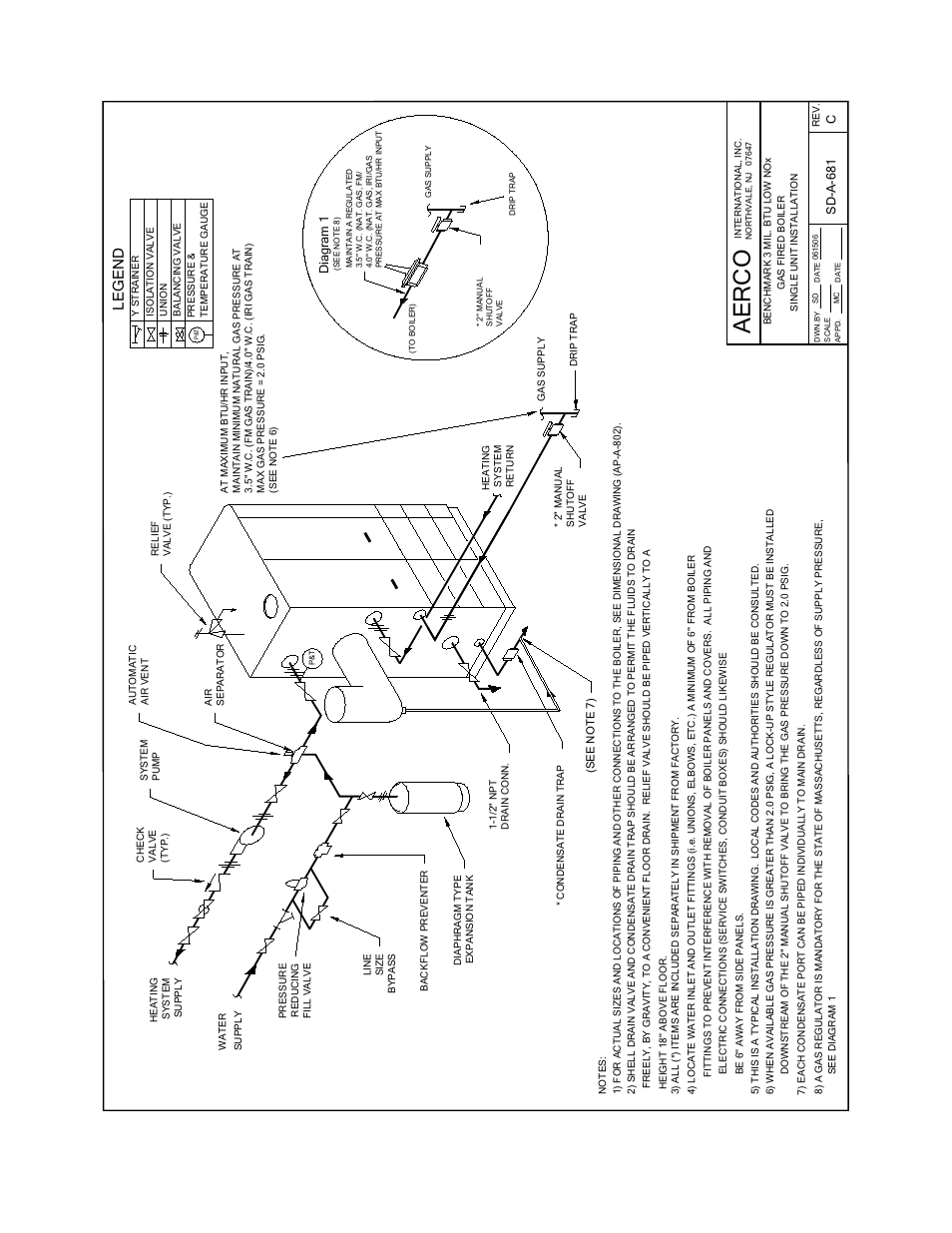 Appendix g - piping diagrams, Ae rco, Appendix g | Le gen d | AERCO BMK 3.0 LN Nat. Gas June 2010 User Manual | Page 107 / 129
