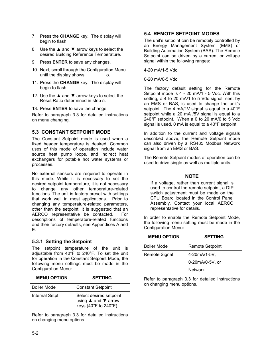Mode of operation | AERCO BMK 3.0 LN Nat. Gas June 2010 User Manual | Page 42 / 129