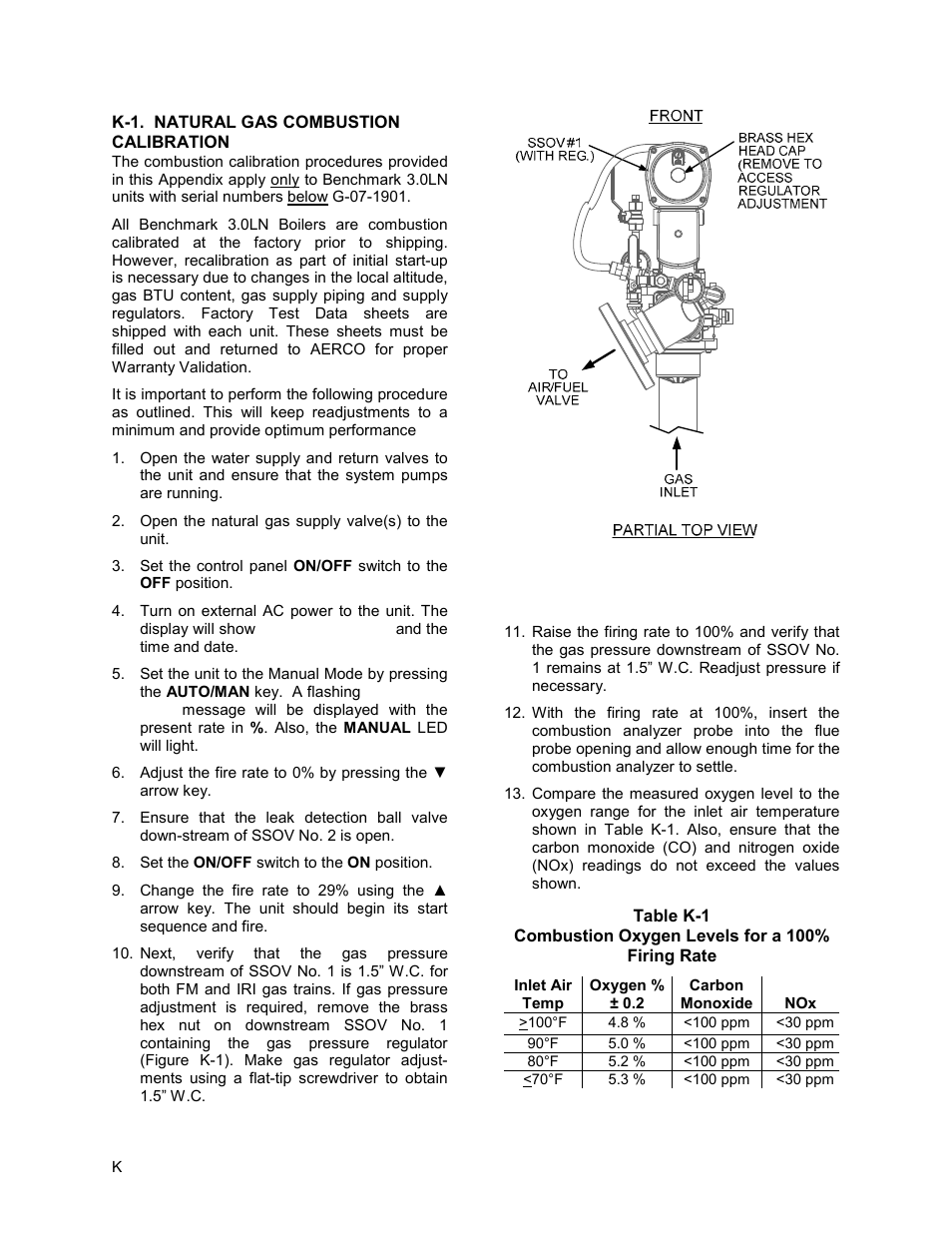 Appendix k | AERCO BMK 3.0 LN Nat. Gas APRIL 2009 User Manual | Page 120 / 125