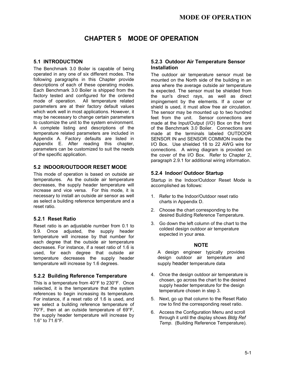 Chapter 5 - mode of operation, Mode of operation, Chapter 5 mode of operation | AERCO BMK 3.0 LN Nat. Gas APRIL 2009 User Manual | Page 39 / 125