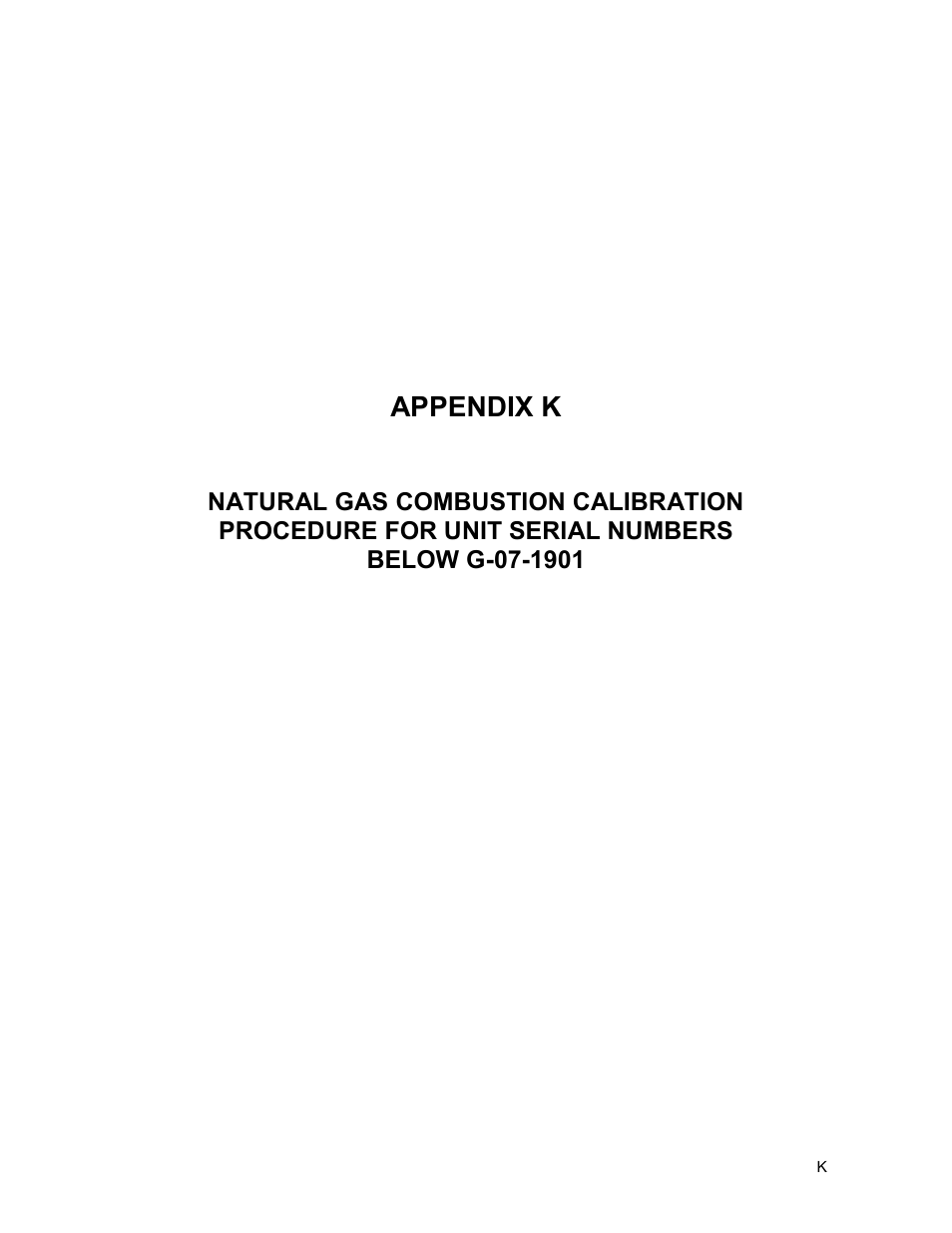 Appendix k | AERCO BMK 3.0 LN Nat. Gas for Mass. only User Manual | Page 121 / 127