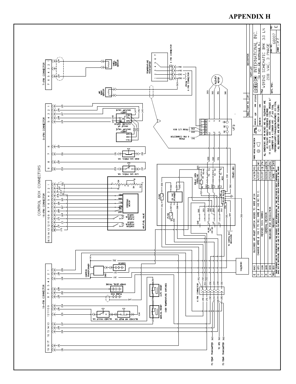 Appendix h - wiring diagrams | AERCO BMK 3.0 LN Nat. Gas Jan 2009 User Manual | Page 107 / 121