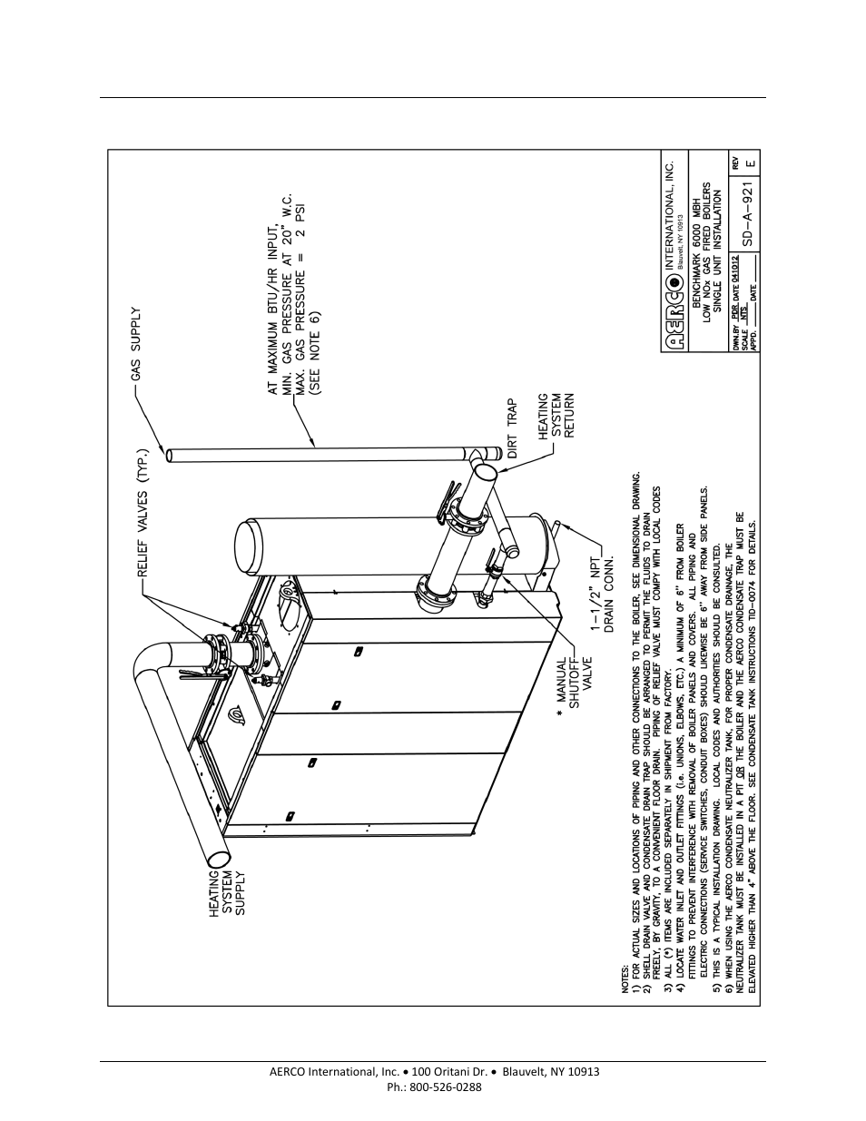 Appendix h – piping drawings | AERCO BMK 6000 Dual Fuel User Manual | Page 193 / 219