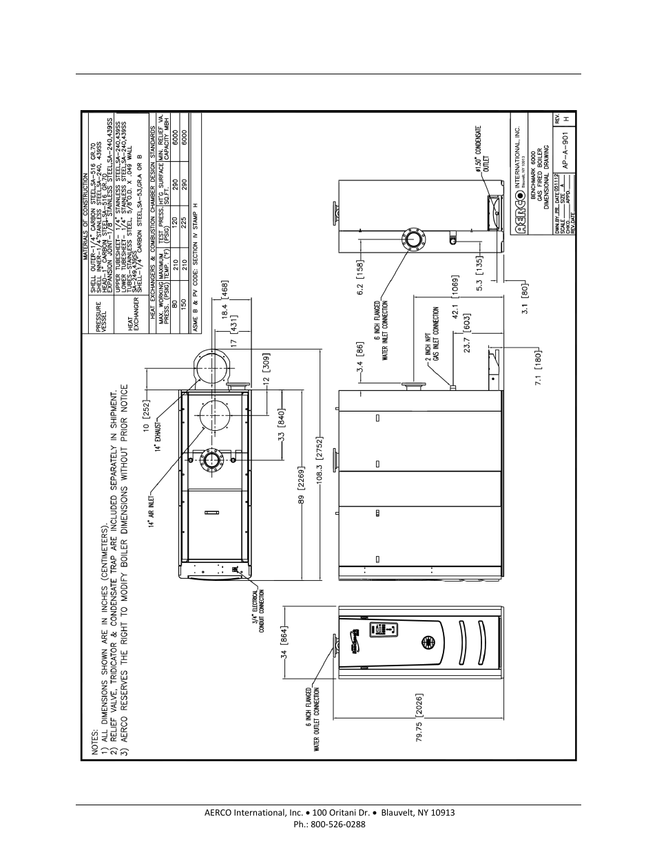 Appendix f – clearance drawings | AERCO BMK 6000 User Manual | Page 169 / 210