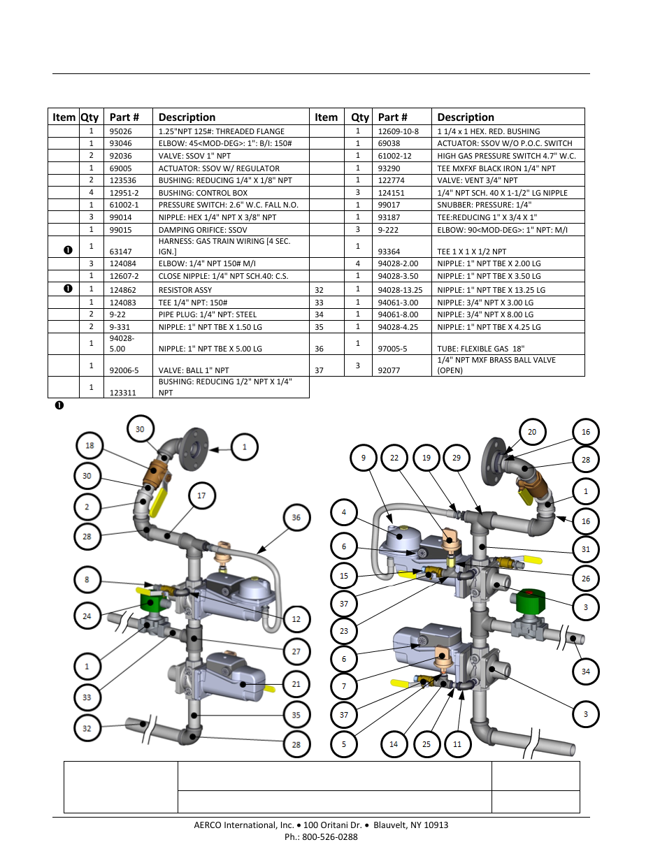 Appendix g – parts list drawings, Not shown on drawing, Sheet 1 of 1 | AERCO BMK 1000 User Manual | Page 168 / 192