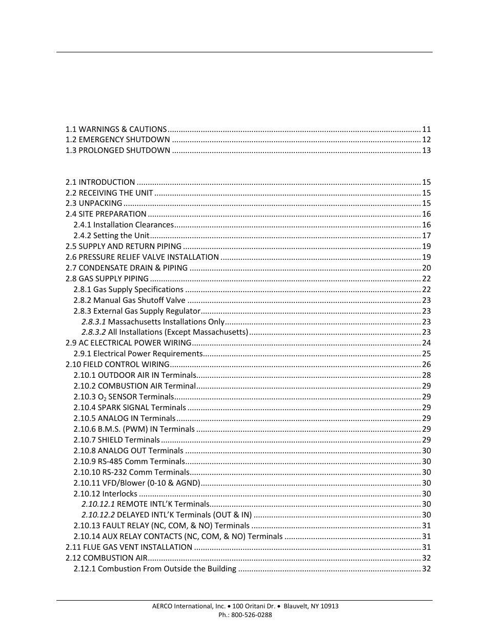 AERCO BMK 1000 User Manual | Page 3 / 192