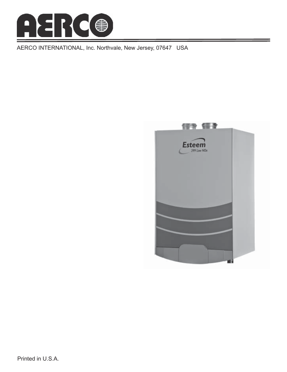 AERCO Esteem O&M Manual User Manual | 98 pages