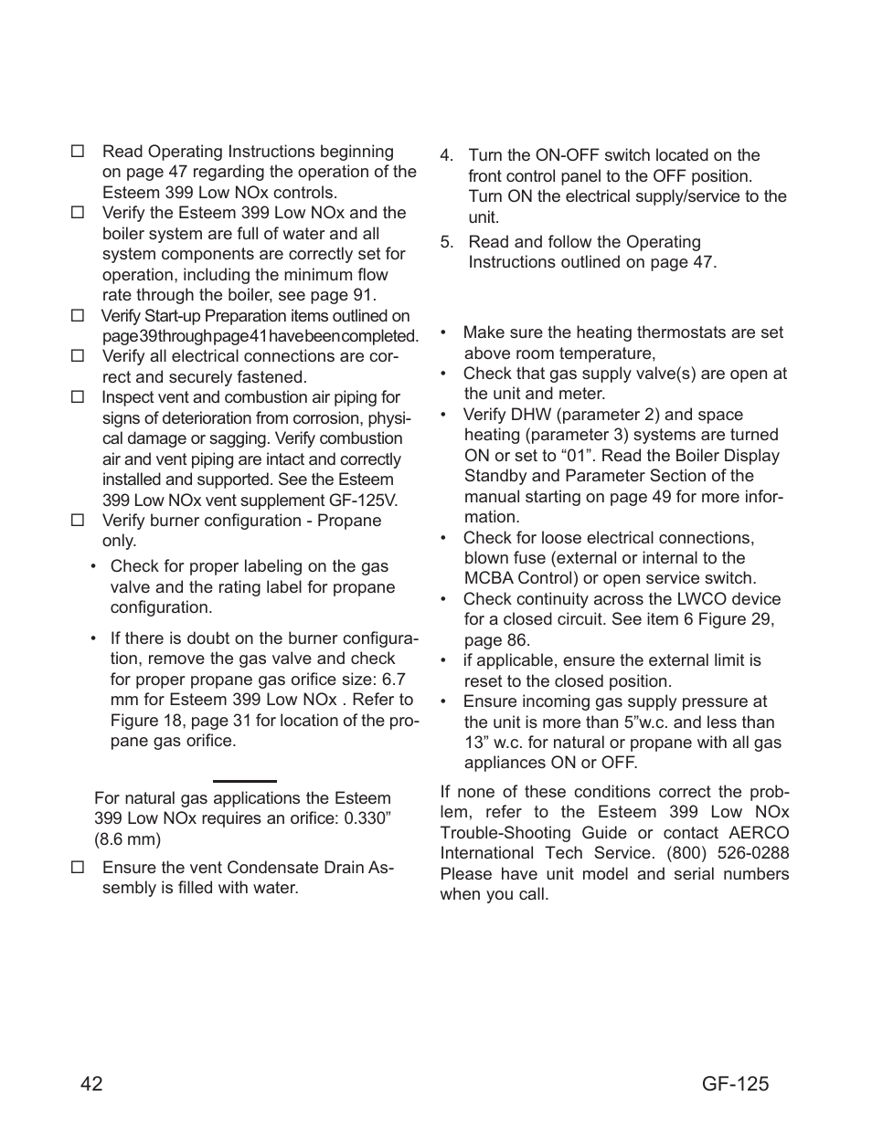 Chapter 11 start-up procedures | AERCO Esteem O&M Manual User Manual | Page 48 / 98