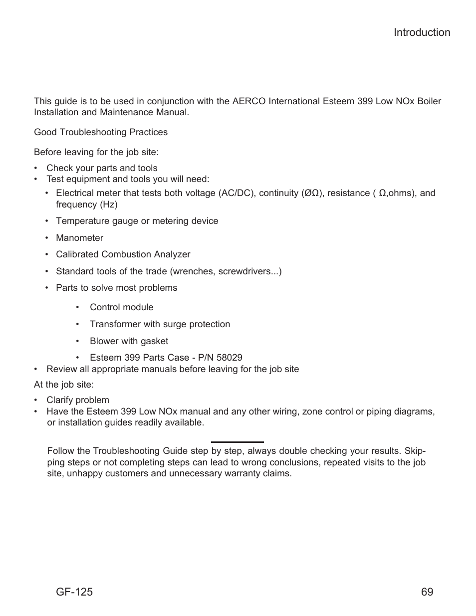 Chapter 19 troubleshooting | AERCO Esteem O&M Manual User Manual | Page 75 / 98