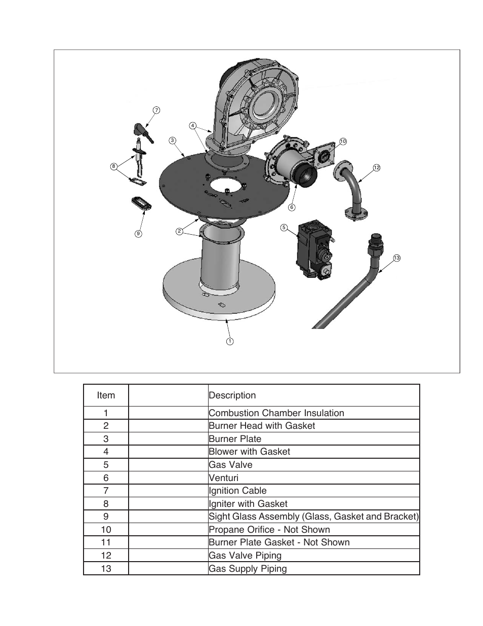 17 burner components, Burner components gf-125u | AERCO Esteem Users Guide User Manual | Page 20 / 22