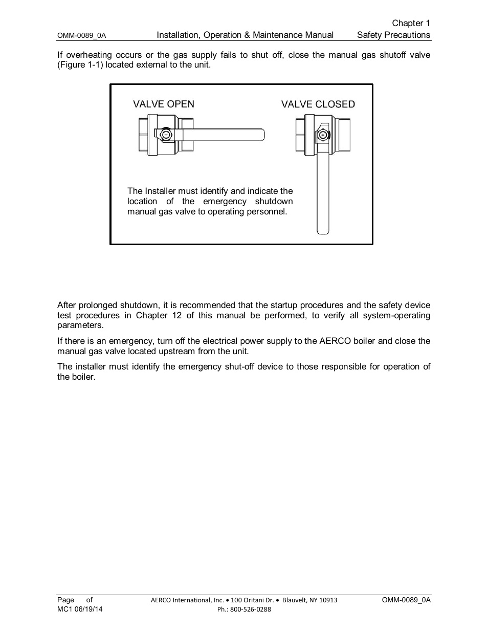 3 prolonged shutdown | AERCO Esteem Boiler with EZ-Set Controller User Manual | Page 11 / 188