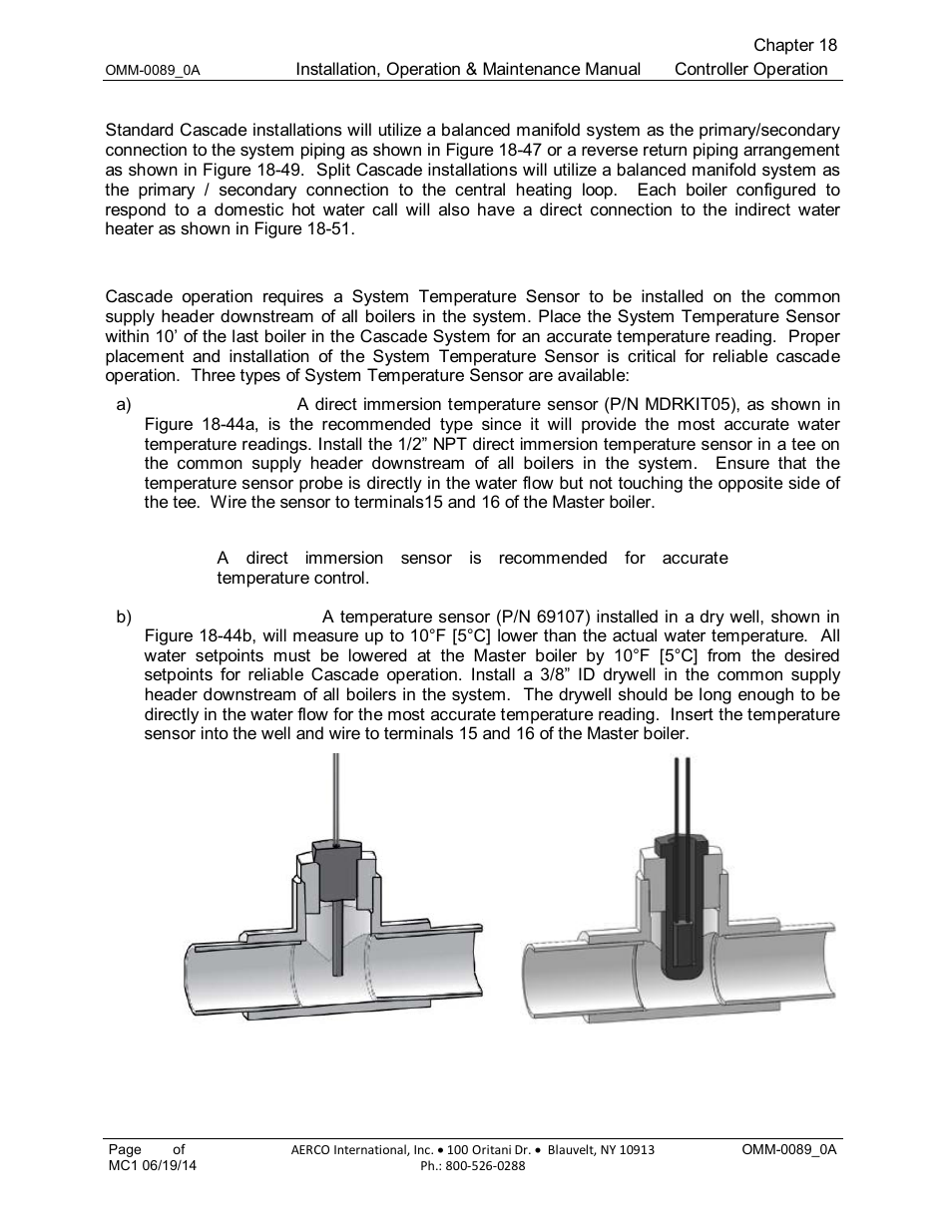 1 cascade installation – system piping | AERCO Esteem Boiler with EZ-Set Controller User Manual | Page 148 / 188