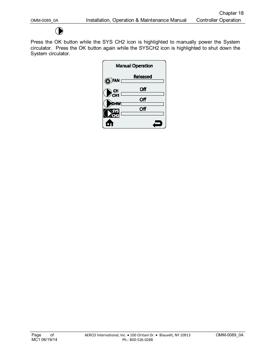 4 sys ch2 parameter, Sys ch2 parameter | AERCO Esteem Boiler with EZ-Set Controller User Manual | Page 173 / 188
