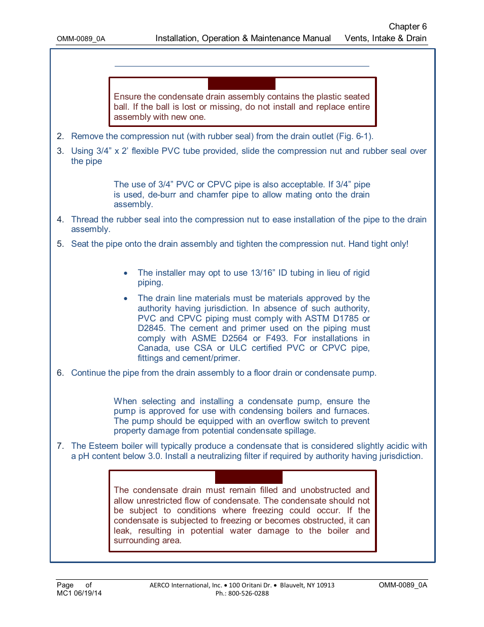 AERCO Esteem Boiler with EZ-Set Controller User Manual | Page 44 / 188