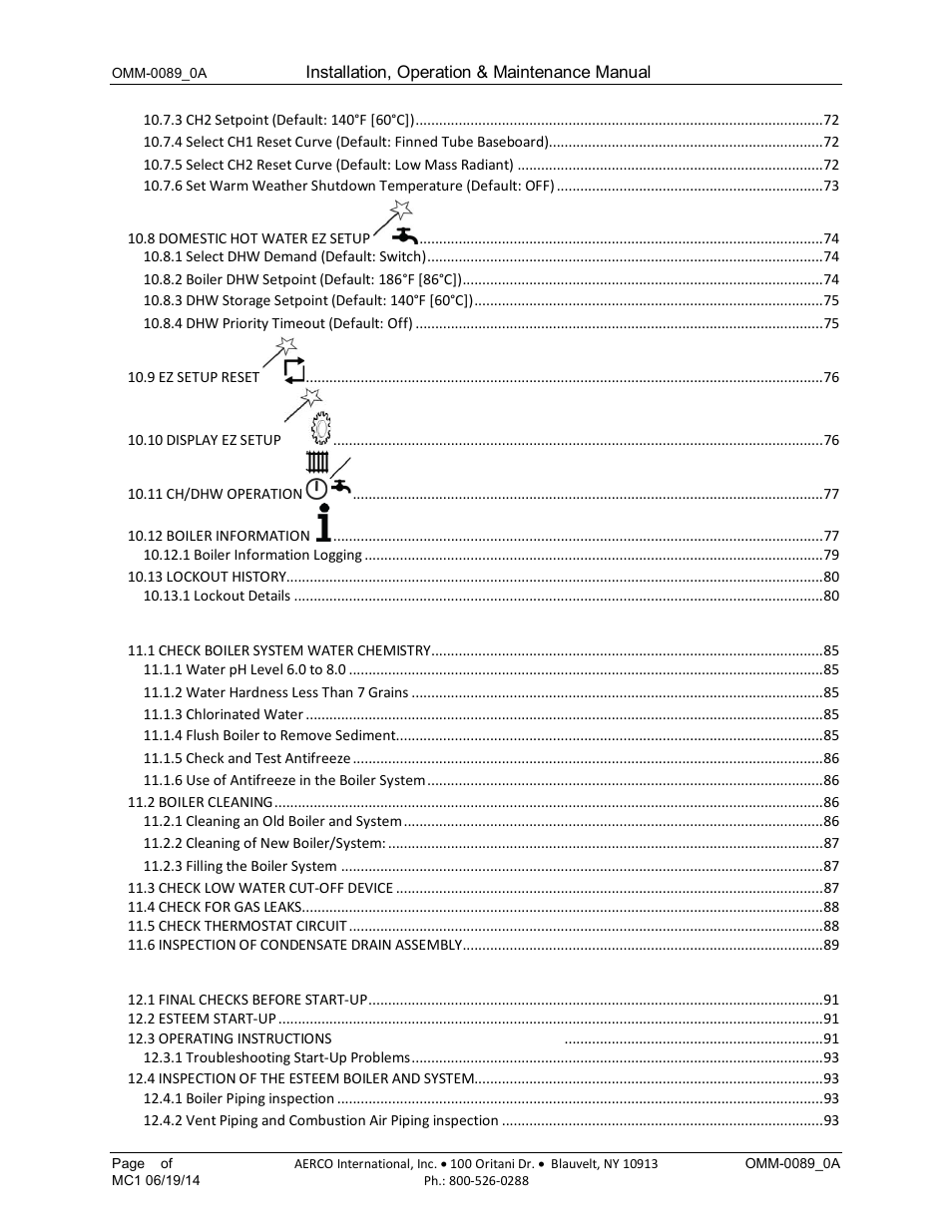 AERCO Esteem Boiler with EZ-Set Controller User Manual | Page 5 / 188