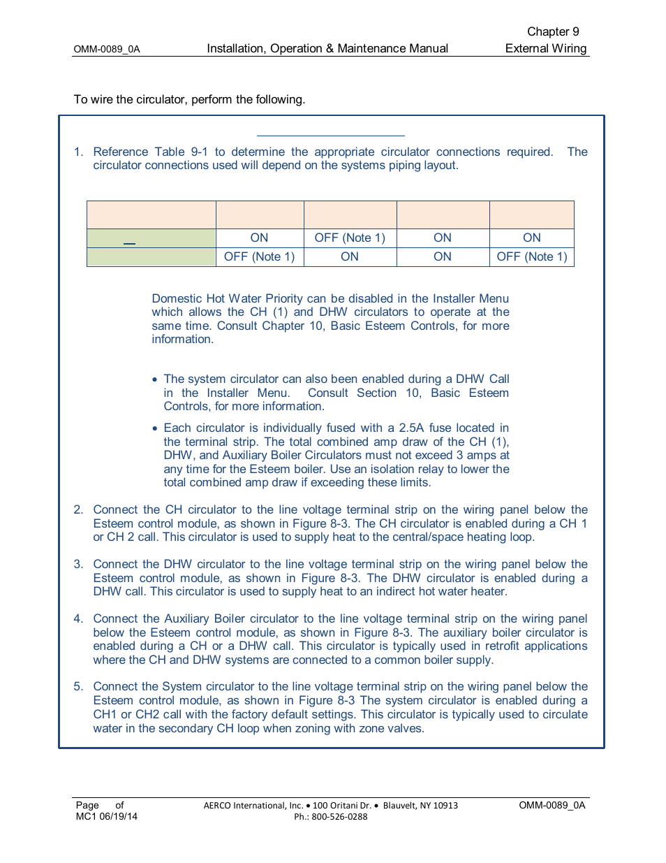 3 circulator wiring | AERCO Esteem Boiler with EZ-Set Controller User Manual | Page 56 / 188