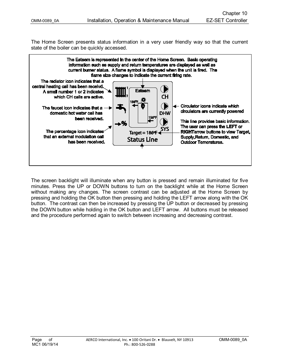 4 home screen | AERCO Esteem Boiler with EZ-Set Controller User Manual | Page 68 / 188