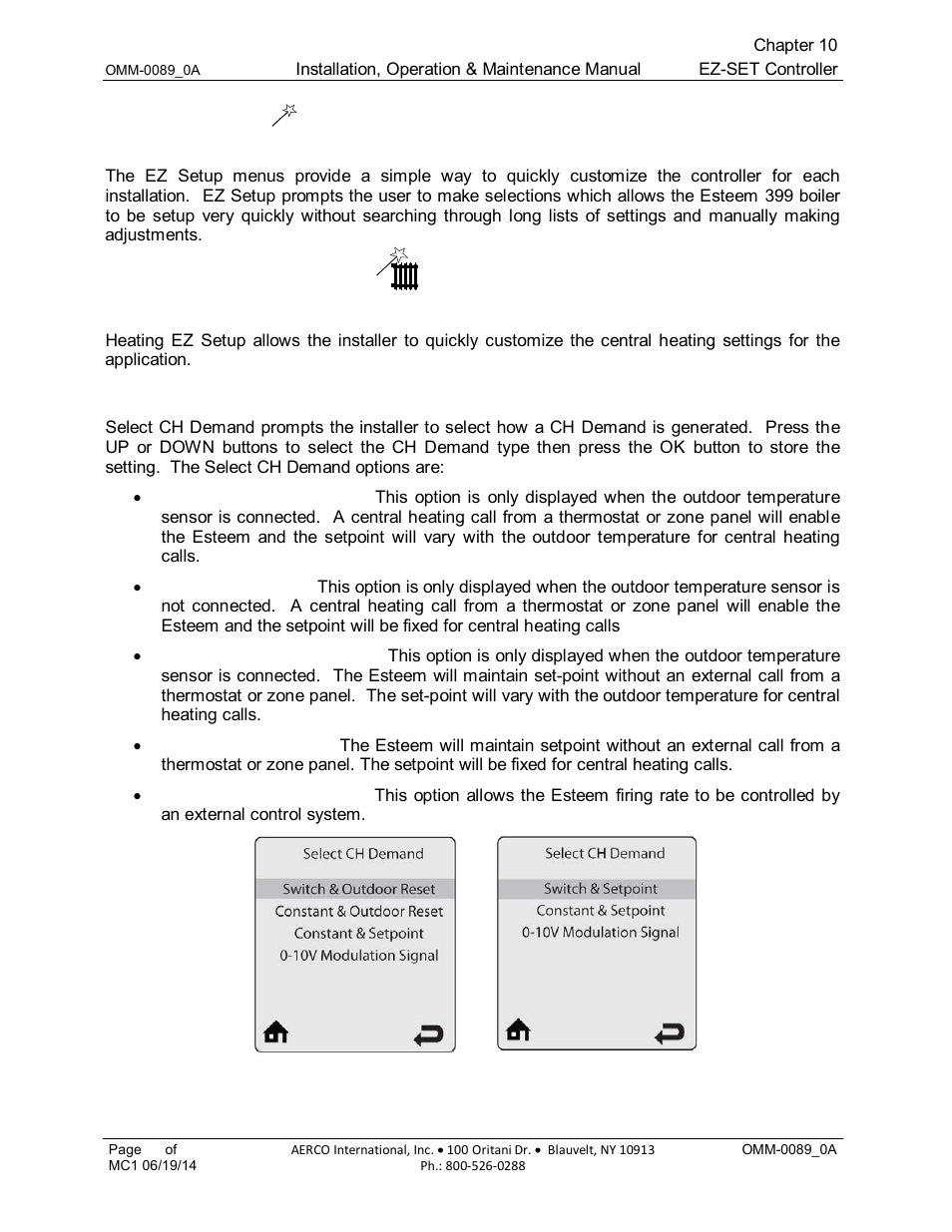 6 ez setup, 7 heating ez setup | AERCO Esteem Boiler with EZ-Set Controller User Manual | Page 71 / 188