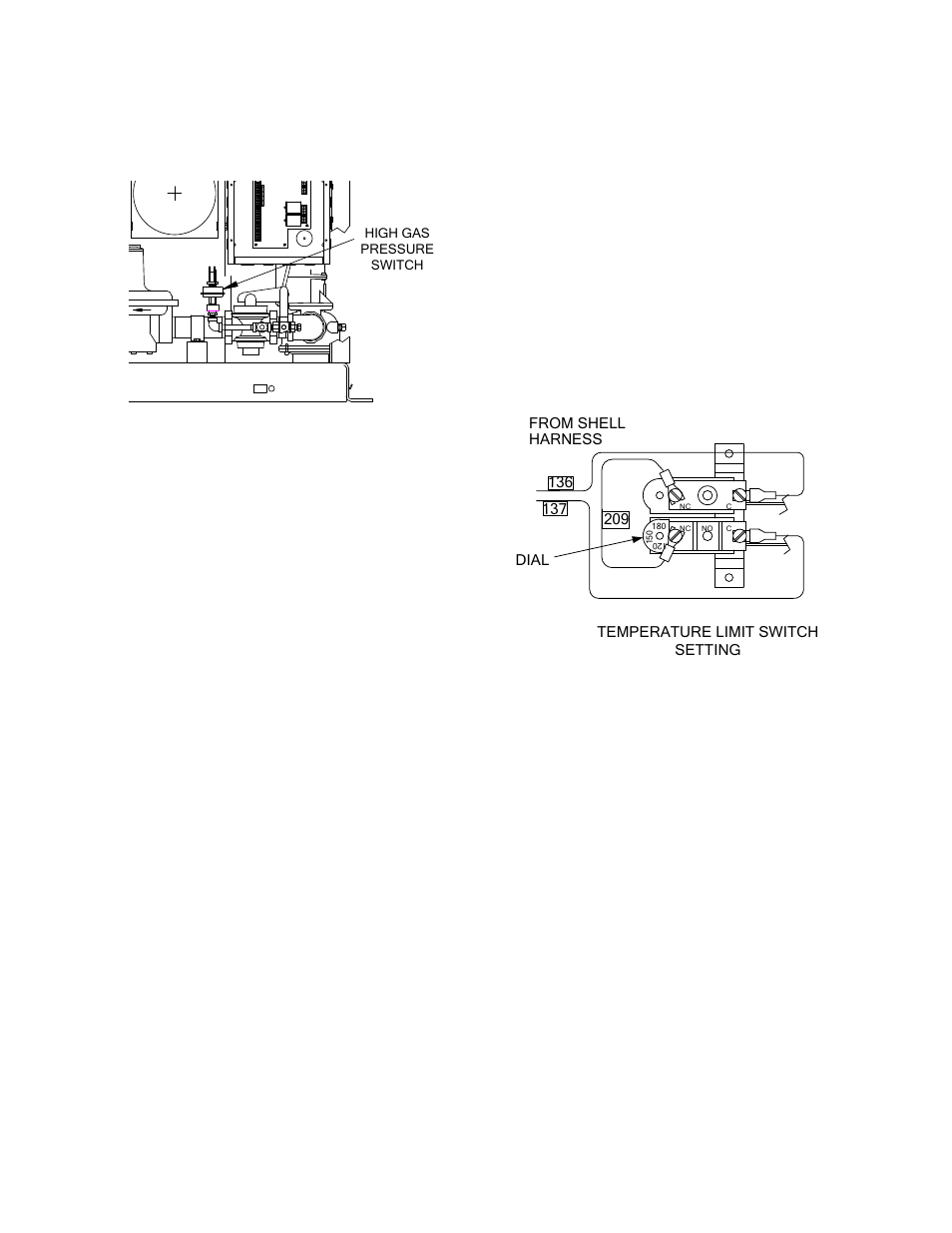 Figure 6.2, Figure 6.3, Temperature limit switch setting | Safety device testing | AERCO KC1000 Boiler equipped with C-More 2002 User Manual | Page 59 / 110