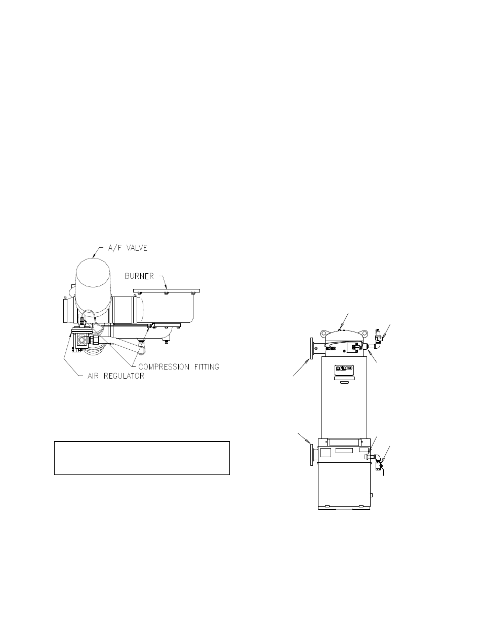 Figure 7.9, Propane unit component location, Heat exchanger water side inspection | Figure 7.10, Heat exchanger supply and return locations, Maintenance | AERCO KC1000 Boiler equipped with C-More 2002 User Manual | Page 68 / 110