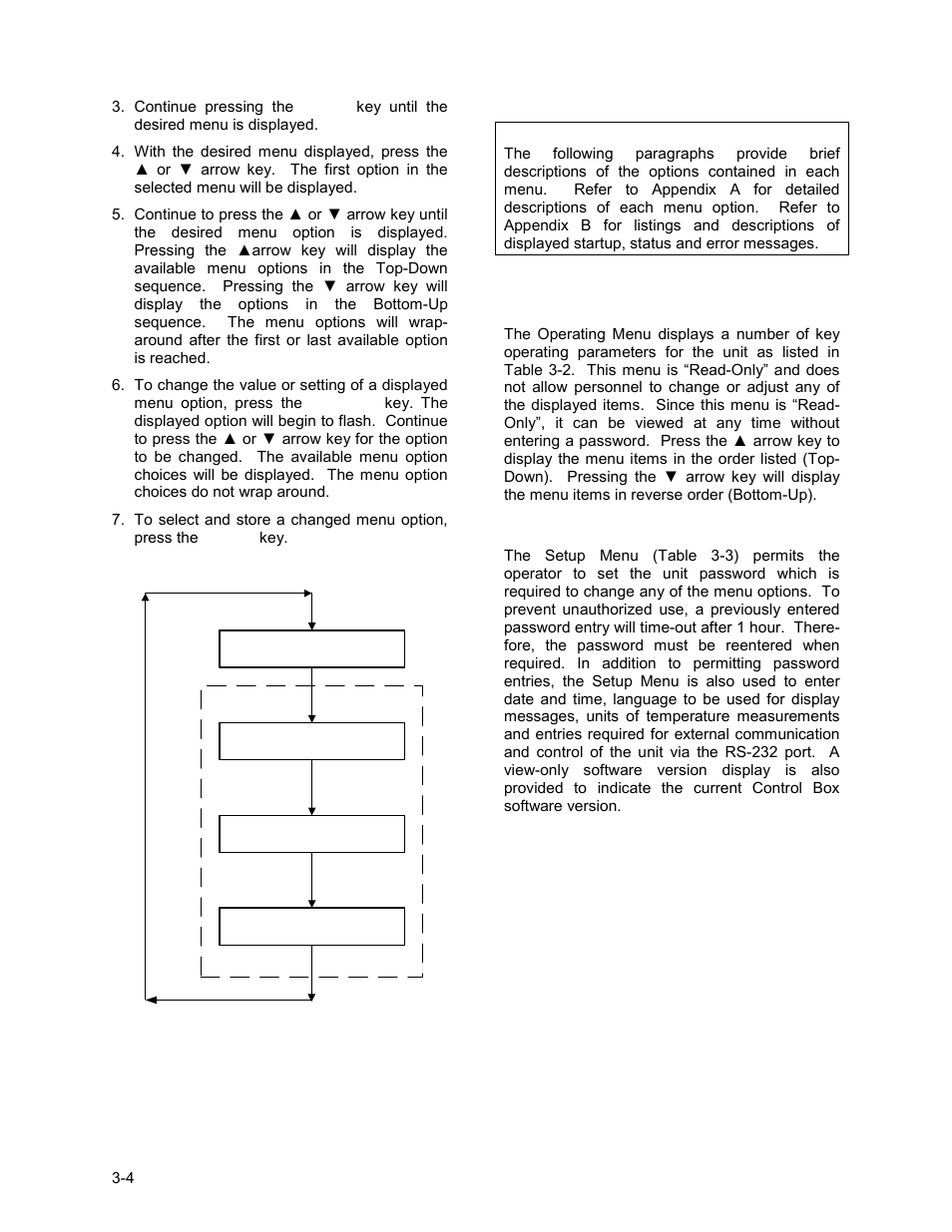 4 operating menu, 5 setup menu, Control panel operating procedures | AERCO KC1000 Boiler equipped with C-More version 3.04 User Manual | Page 26 / 108
