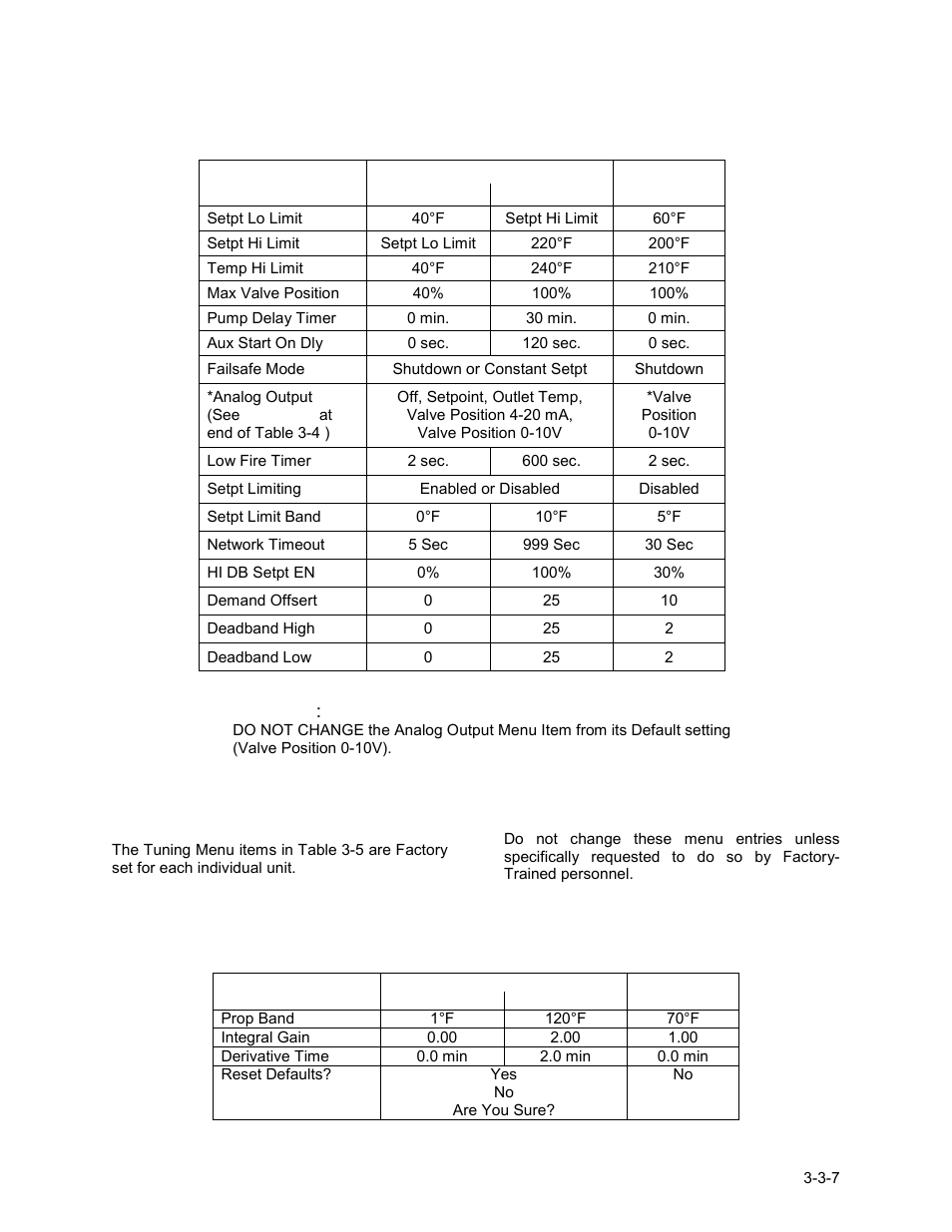 7 tuning menu, Control panel operating procedures | AERCO KC1000 Boiler equipped with C-More version 3.04 User Manual | Page 29 / 108