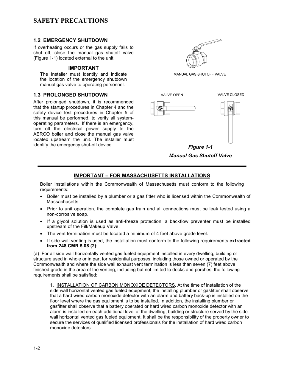 Safety precautions | AERCO KC1000 Boiler equipped with C-More version 3.04 User Manual | Page 8 / 108