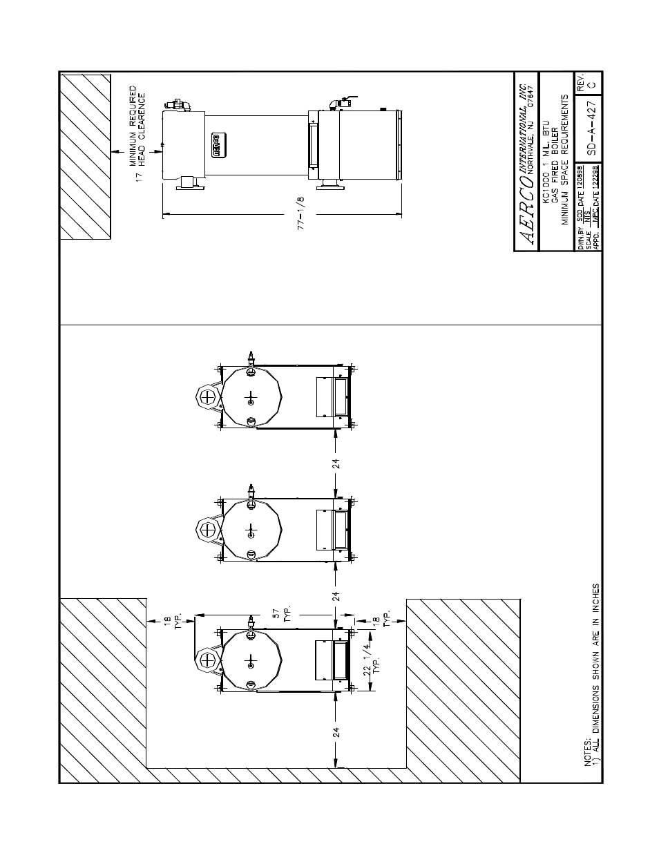 Appendix f - dimensional and part drawings, Appendix f | AERCO KC1000 Low NOx Boiler equipped with C-More version 3.04 User Manual | Page 91 / 113