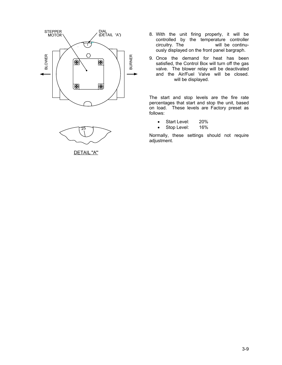 9 start/stop levels, Control panel operating procedures | AERCO KC1000 Low NOx Boiler equipped with C-More 2003 User Manual | Page 29 / 101