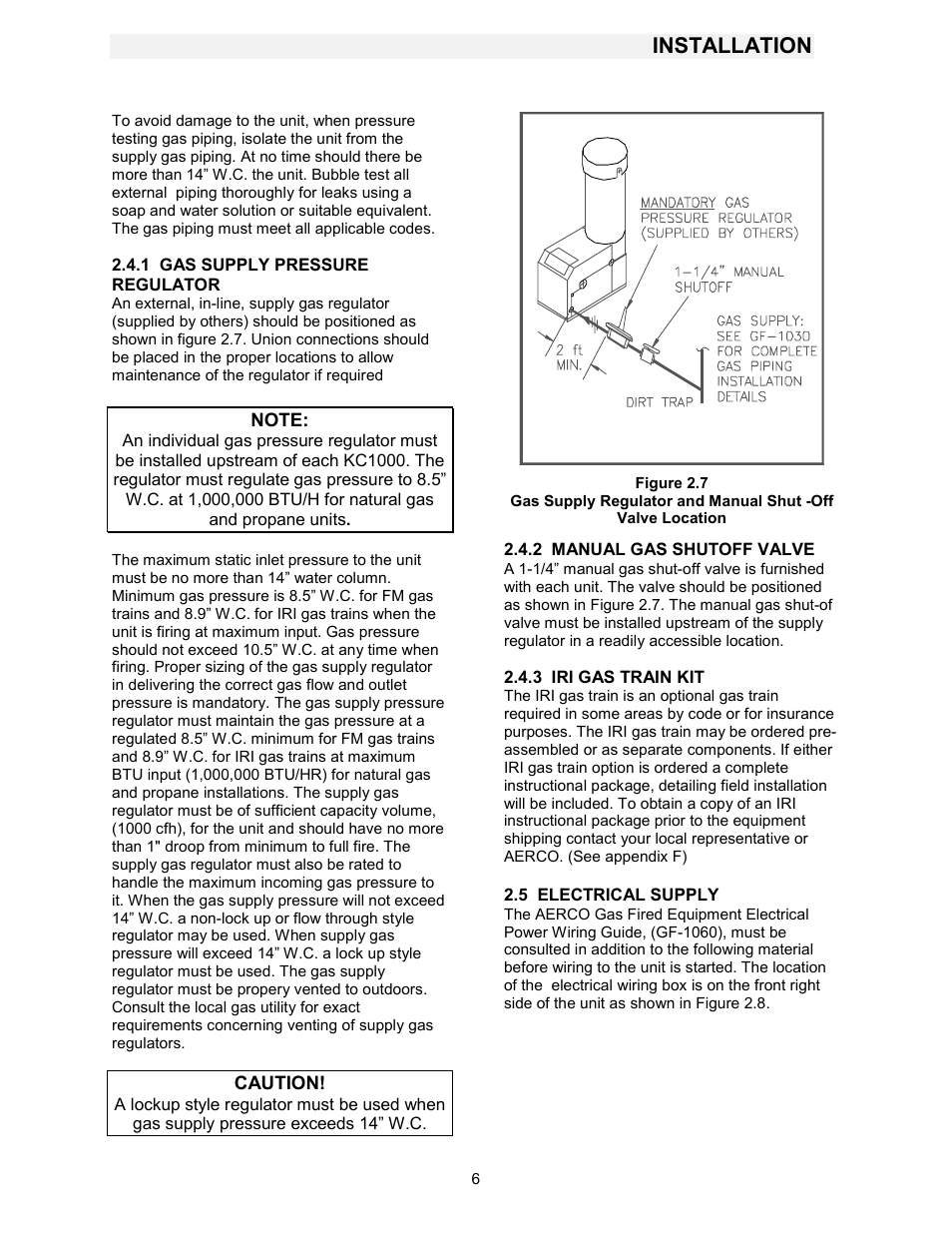 Installation | AERCO KC1000 Boiler equipped with Mod-Box Controller User Manual | Page 11 / 82