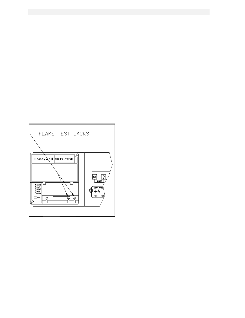 Figure 3.15, Flame test jack location, Control panel operating procedures | AERCO KC1000 Boiler equipped with Mod-Box Controller User Manual | Page 22 / 82