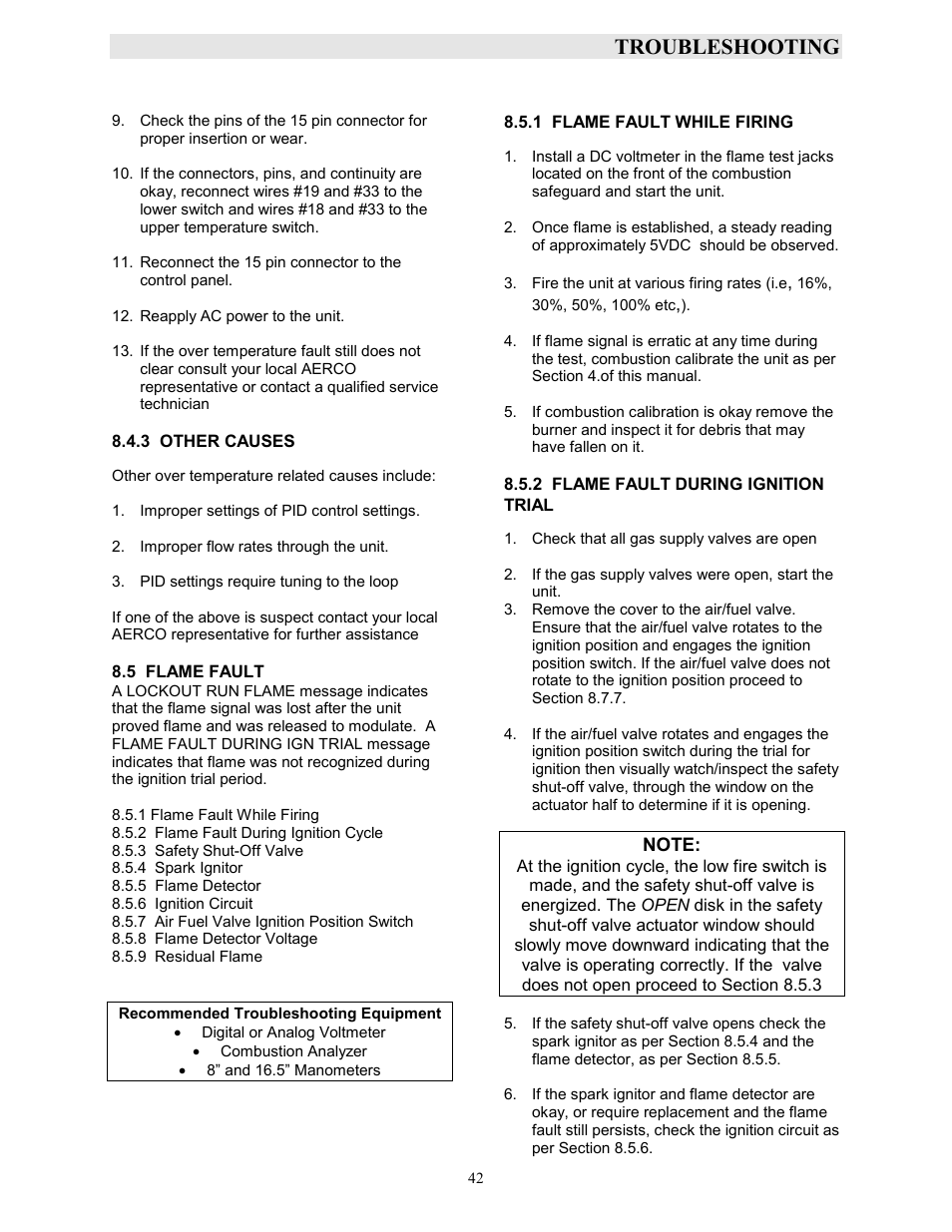 Troubleshooting | AERCO KC1000 Boiler equipped with Mod-Box Controller User Manual | Page 47 / 82