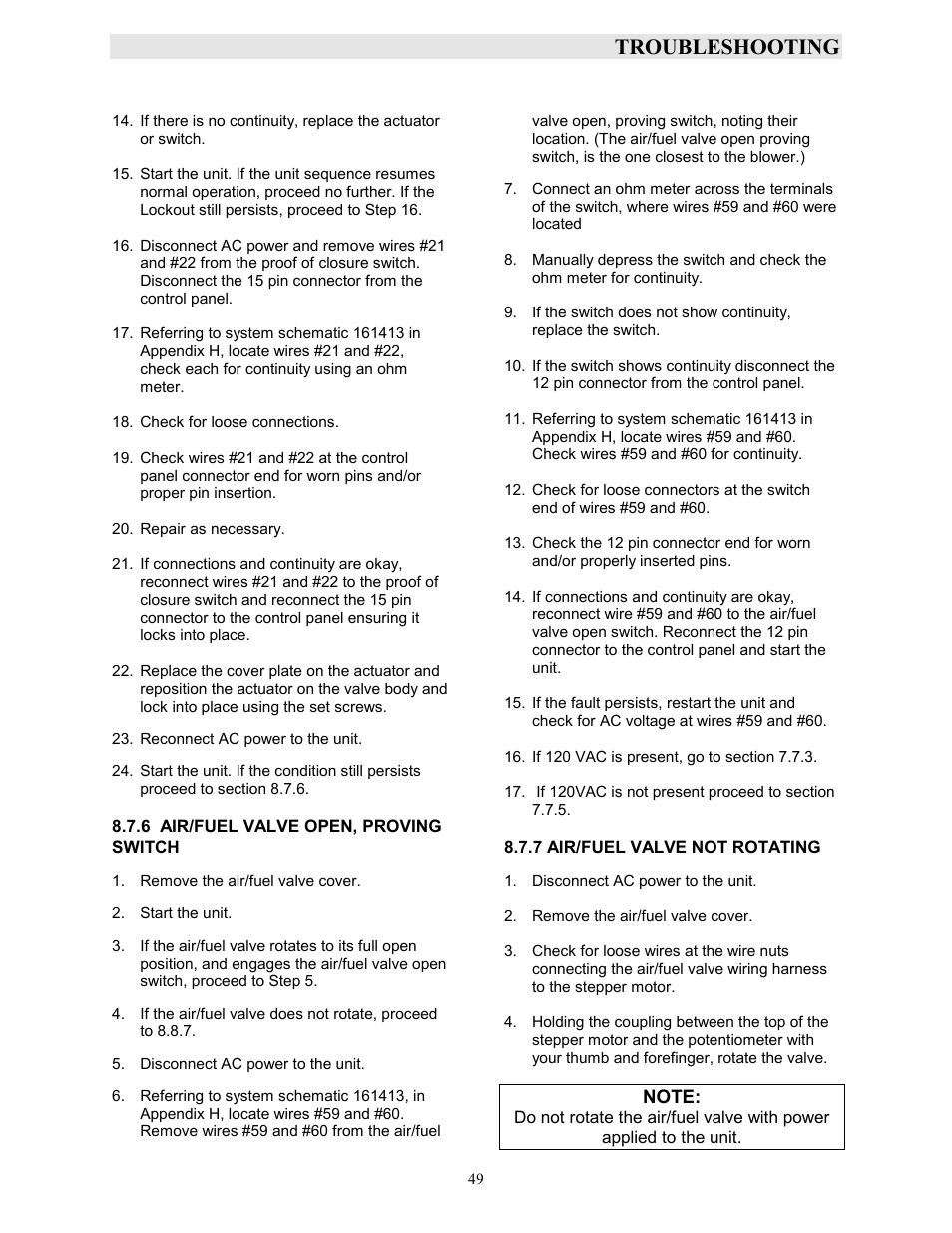 Troubleshooting | AERCO KC1000 Boiler equipped with Mod-Box Controller User Manual | Page 54 / 82