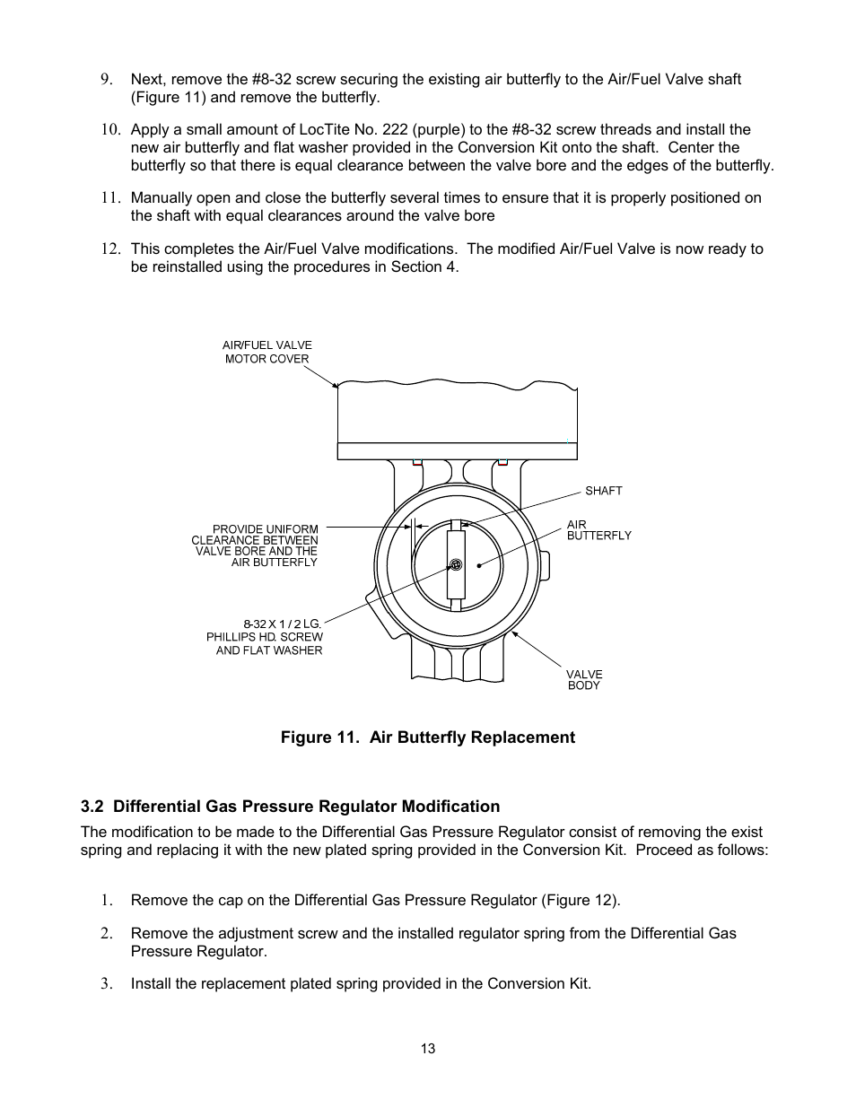 Differential gas pressure regulator modification | AERCO KC Standard to Low NOx Convertion Instructions User Manual | Page 13 / 43