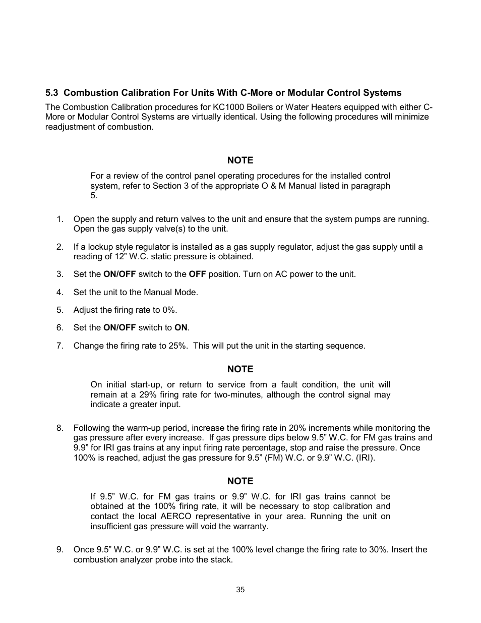 AERCO KC Standard to Low NOx Convertion Instructions User Manual | Page 35 / 43