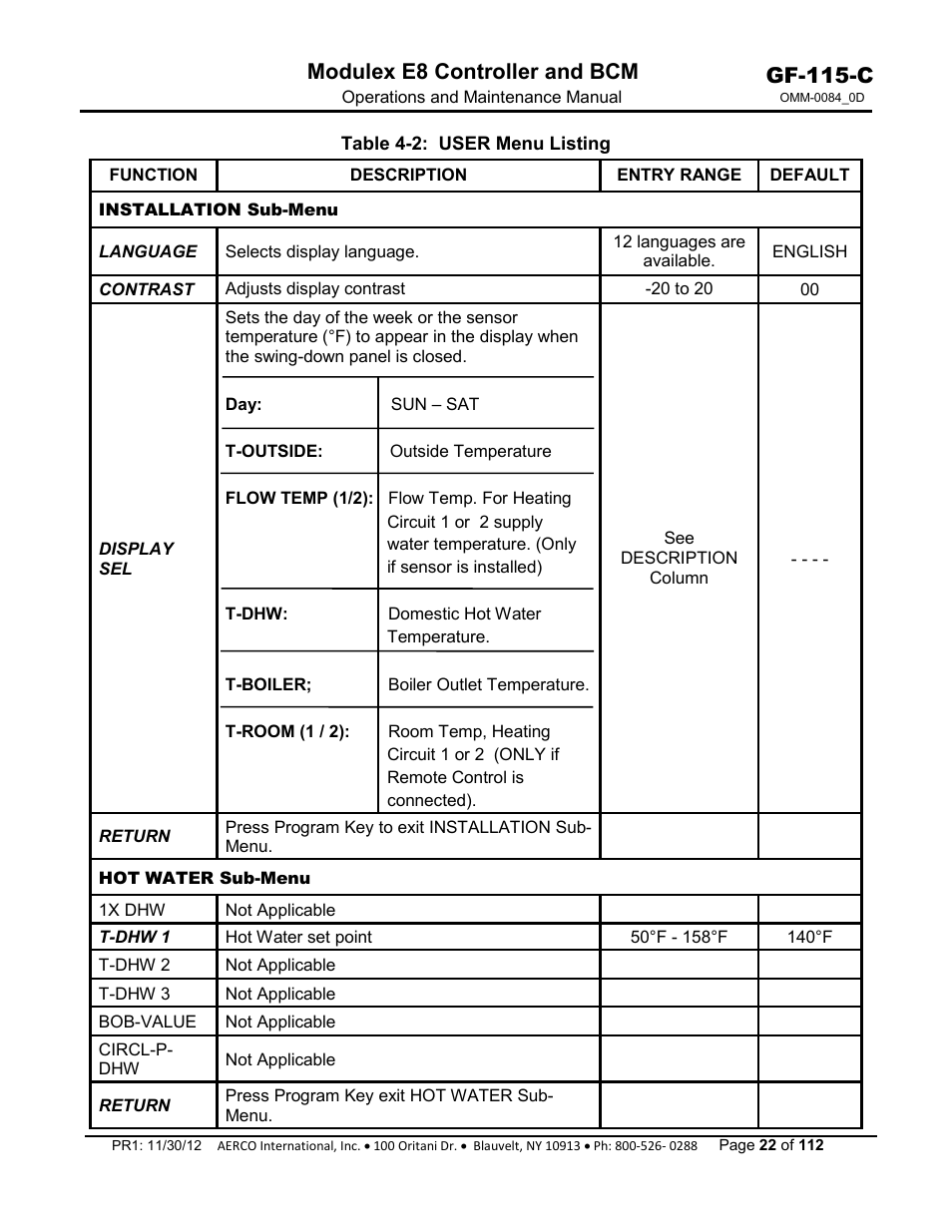 Gf-115-c, Modulex e8 controller and bcm | AERCO Modulex E8 Controls Guide User Manual | Page 22 / 112