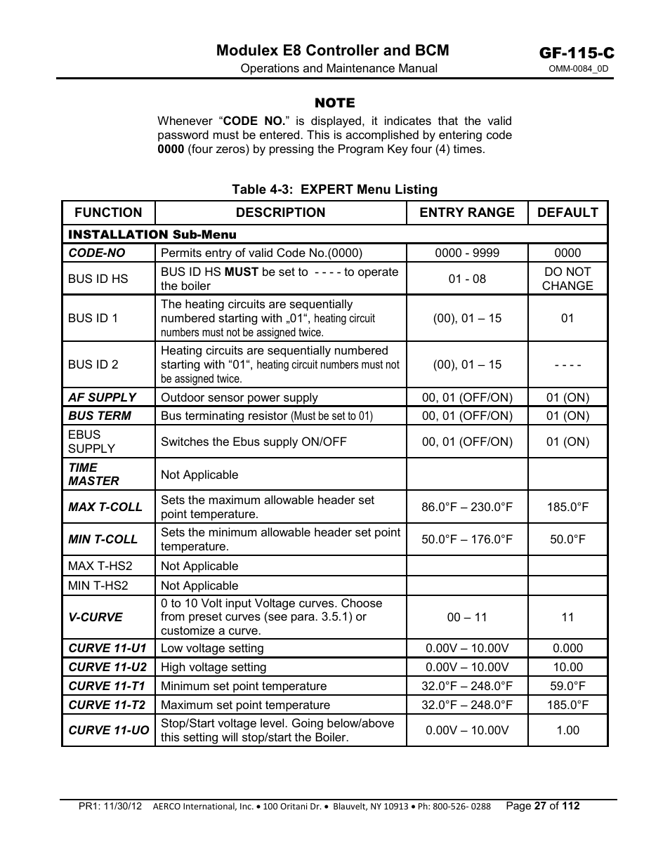 Gf-115-c, Modulex e8 controller and bcm | AERCO Modulex E8 Controls Guide User Manual | Page 27 / 112