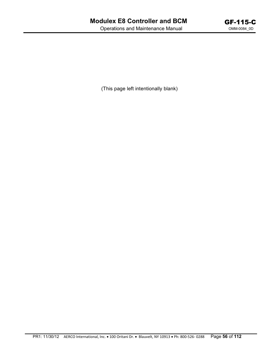 Gf-115-c, Modulex e8 controller and bcm | AERCO Modulex E8 Controls Guide User Manual | Page 56 / 112