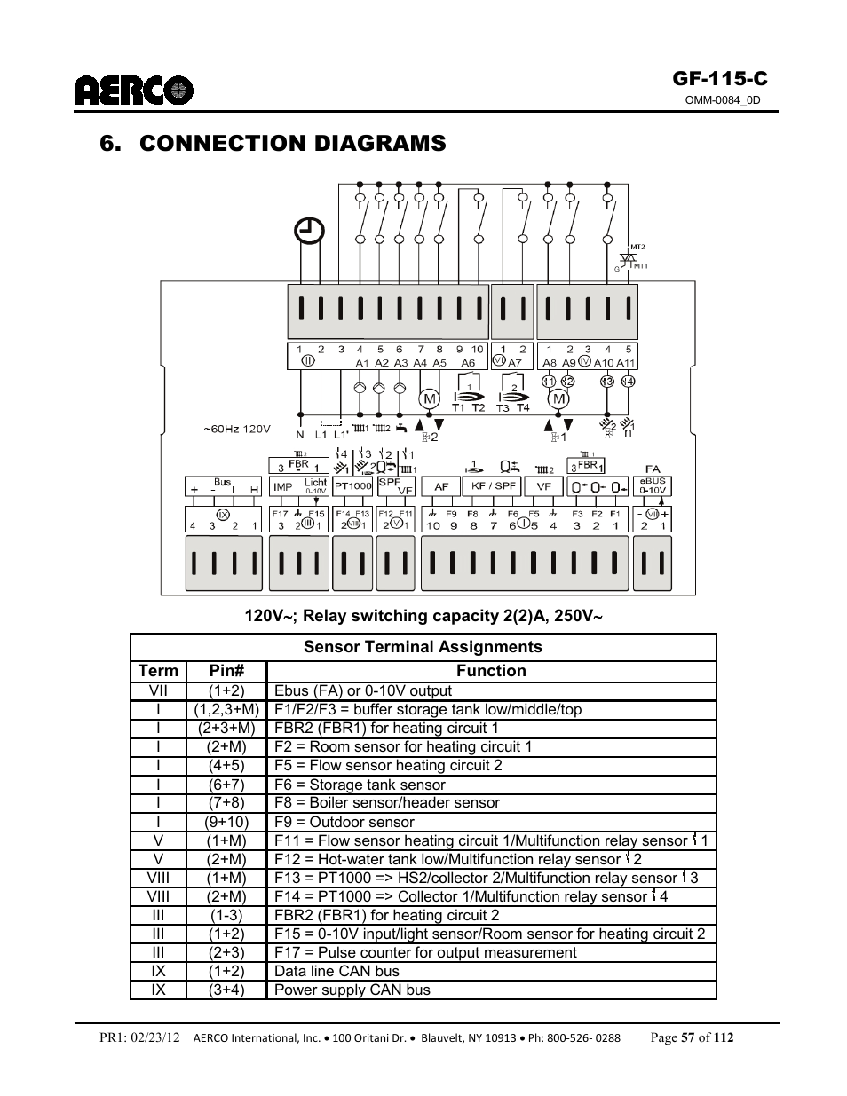 Connection diagrams, Gf-115-c | AERCO Modulex E8 Controls Guide User Manual | Page 57 / 112