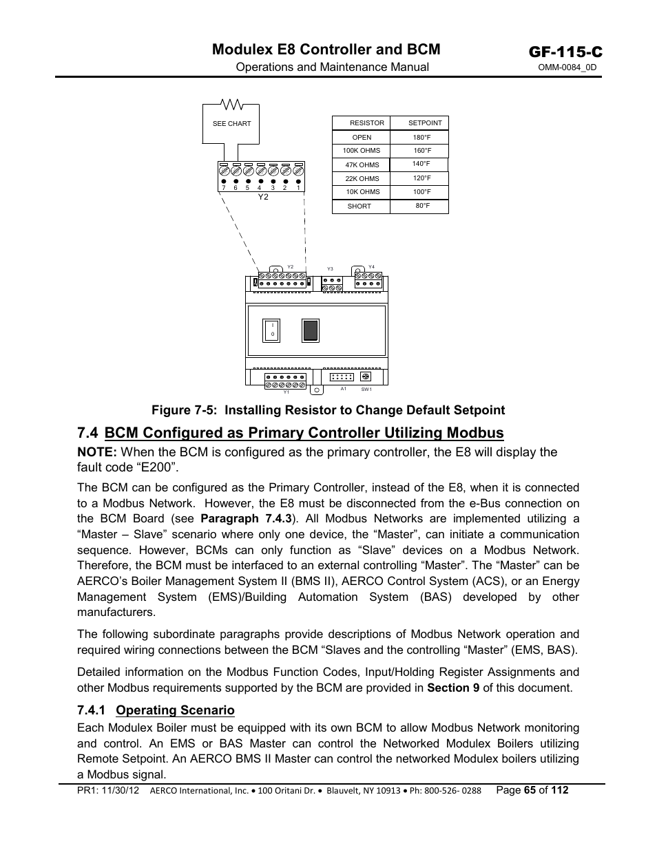 1 operating scenario, Gf-115-c, Modulex e8 controller and bcm | AERCO Modulex E8 Controls Guide User Manual | Page 65 / 112