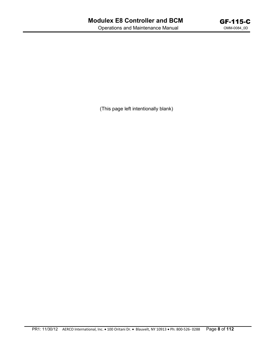 Gf-115-c, Modulex e8 controller and bcm | AERCO Modulex E8 Controls Guide User Manual | Page 8 / 112