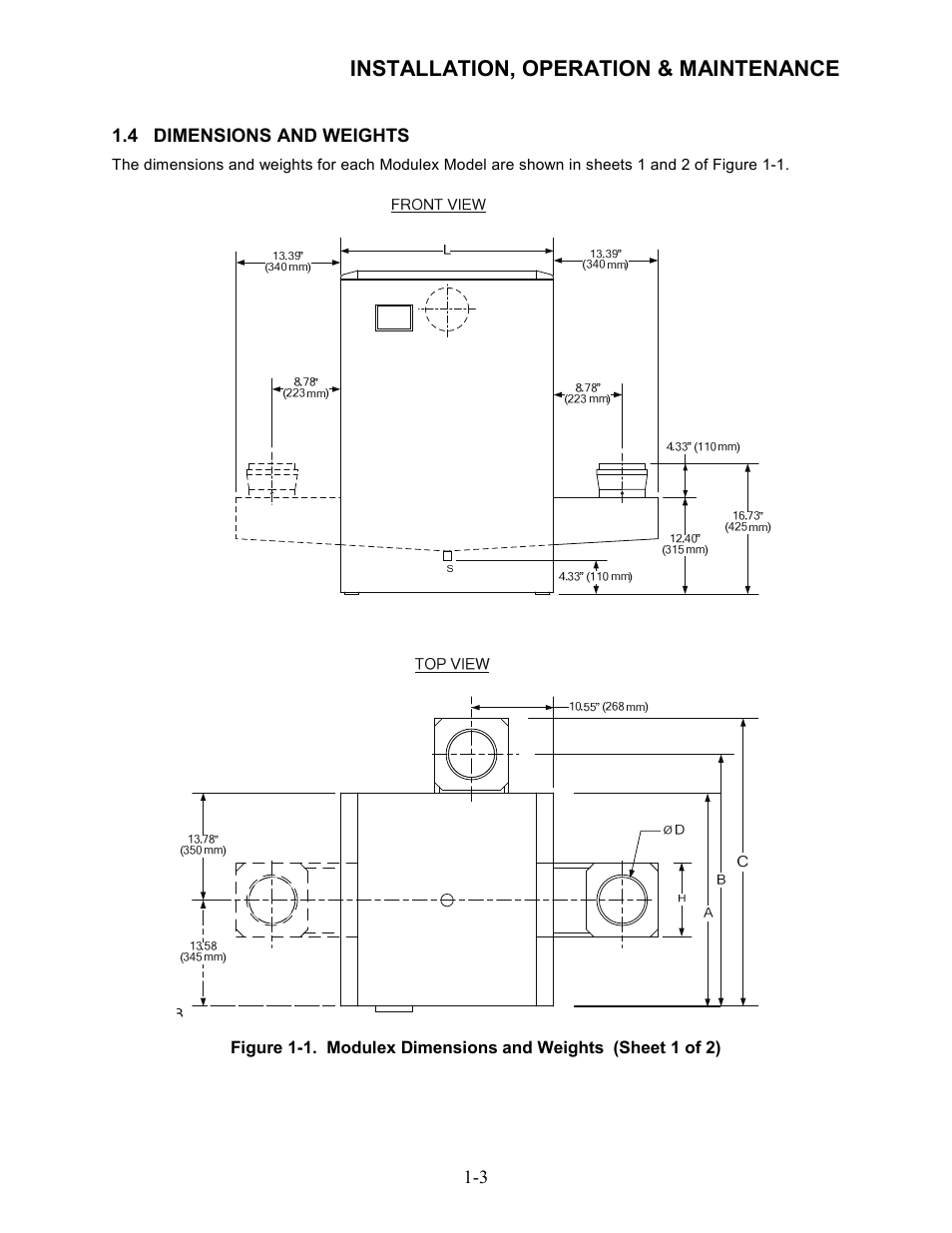 4 dimensions and weights | AERCO Modulex High Pressure Manual User Manual | Page 11 / 60