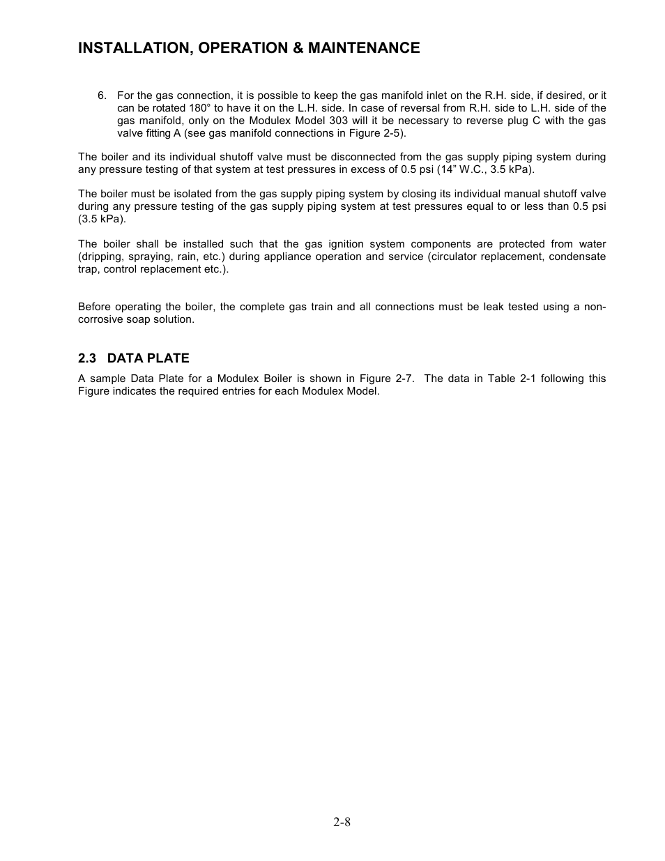 3 data plate, Installation, operation & maintenance | AERCO Modulex High Pressure Manual User Manual | Page 24 / 60