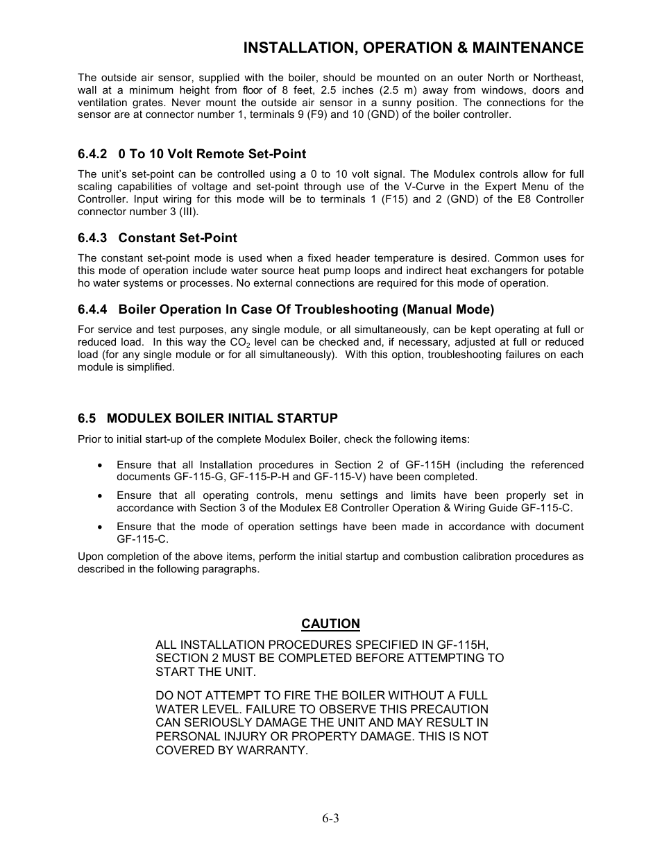 5 modulex boiler initial startup, Installation, operation & maintenance | AERCO Modulex High Pressure Manual User Manual | Page 37 / 60