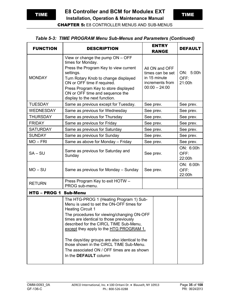 E8 controller and bcm for modulex ext | AERCO Modulex E8 Controller (and BCM) For Modulex EXT Boilers User Manual | Page 35 / 108